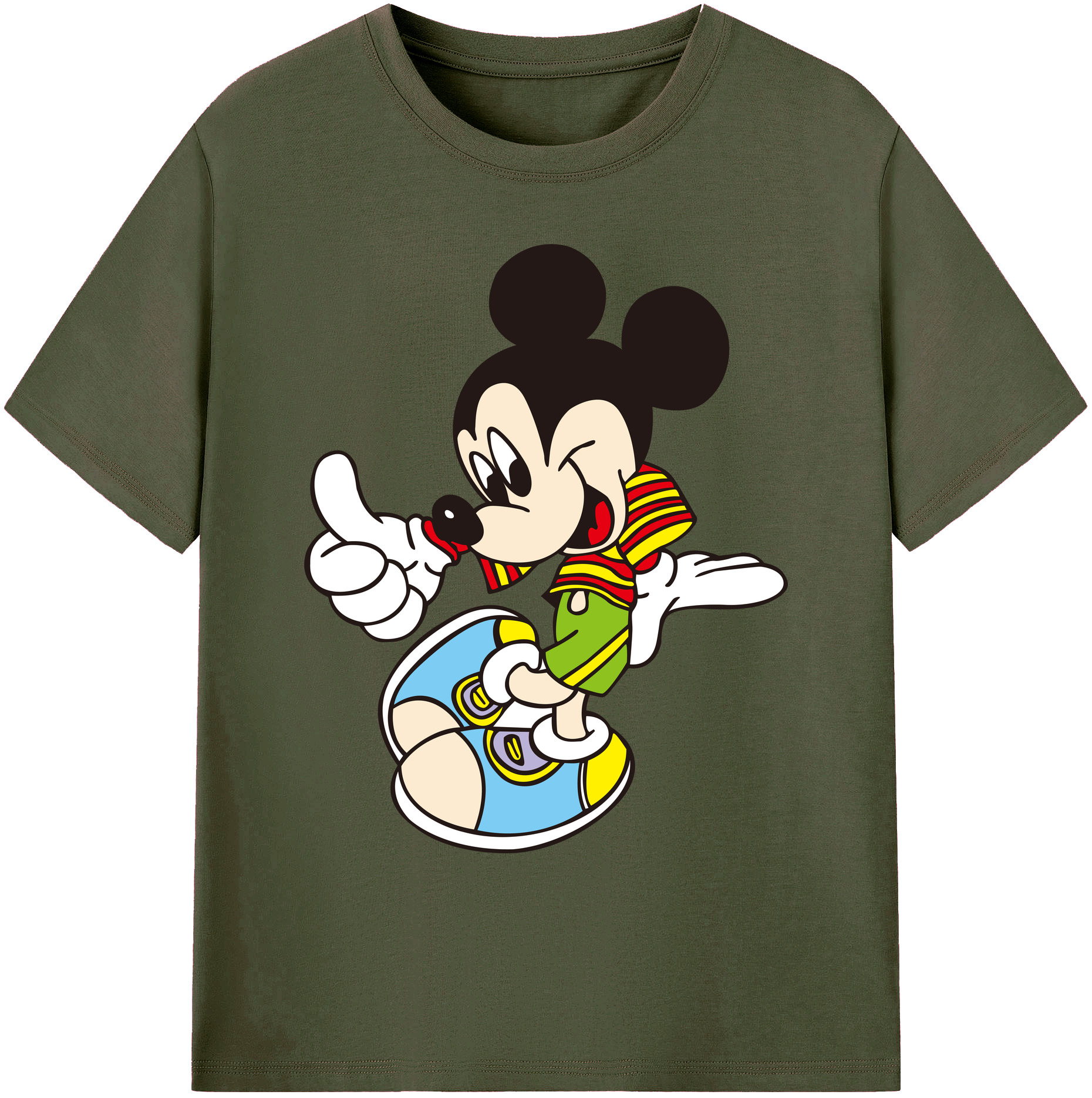 ミッキーマウス Mickey Mouse 綿100％ メンズ半袖Tシャツ｜肌触りやわらか＆通気性